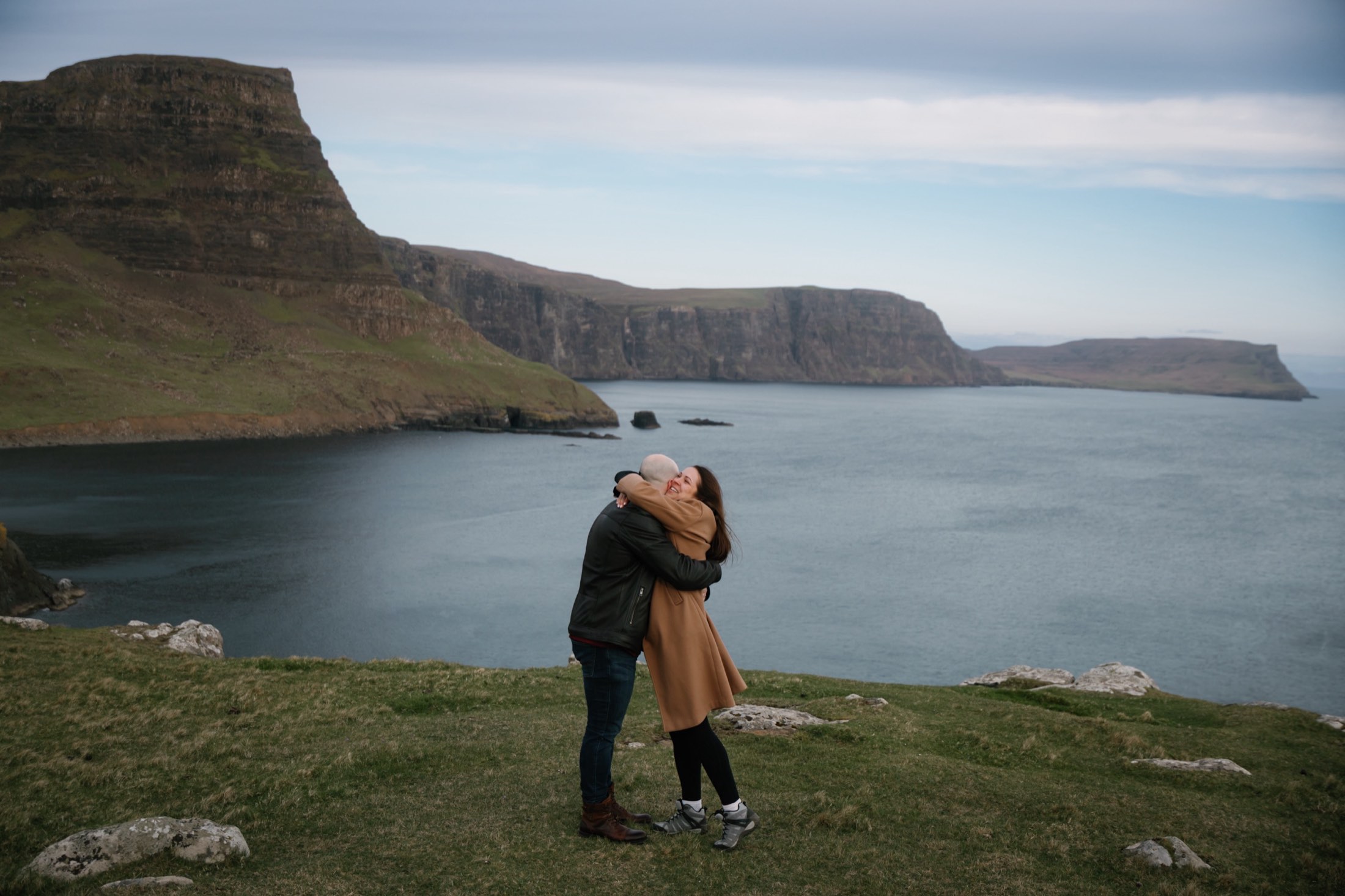 Danielle and Daniele on the clifftop above the sea